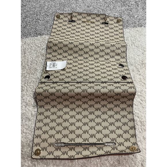 Michael Kors Selma Swap Medium Solid Top Zip Satchel Cover Orange Tan Logo Purse - Picture 3 of 12